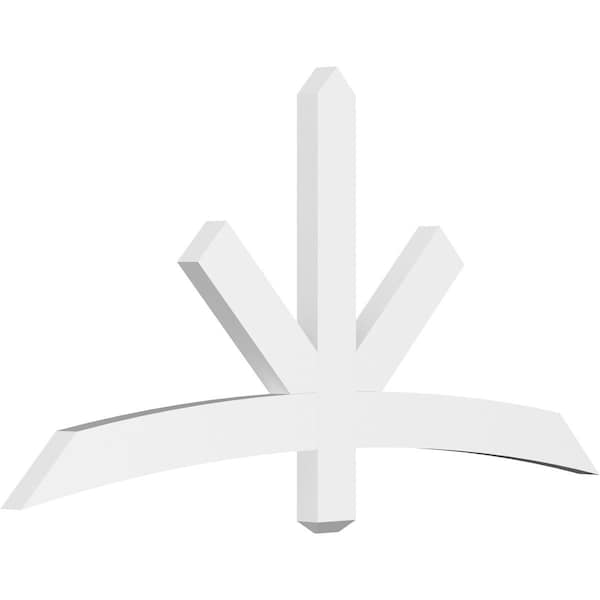 Ekena Millwork Alberta Architectural Grade PVC Gable Bracket, 60"W x 30"H x 2"D x 4"F, 12/12 Pitch GBP060X30X0204ALB00 - main